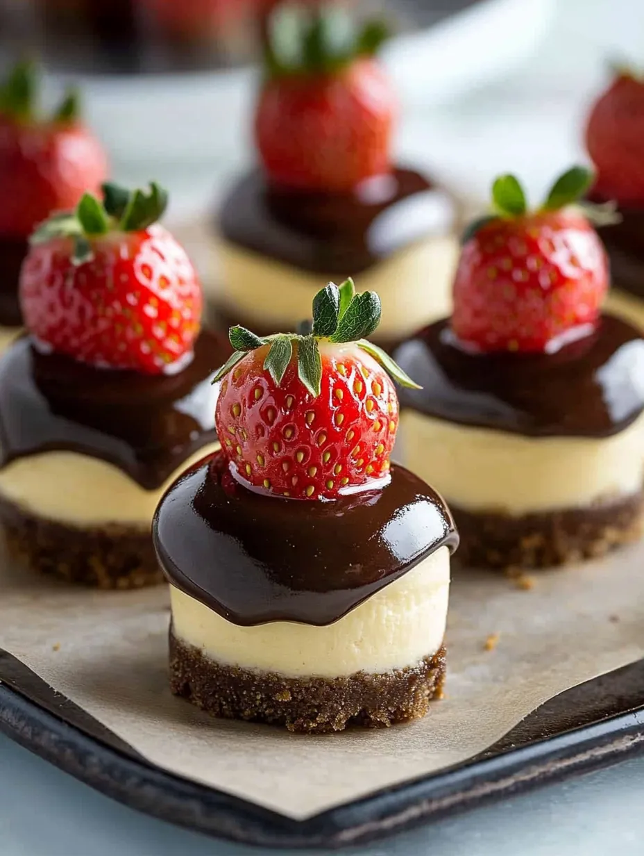 Easy Chocolate Dipped Strawberry Cheesecake recipe