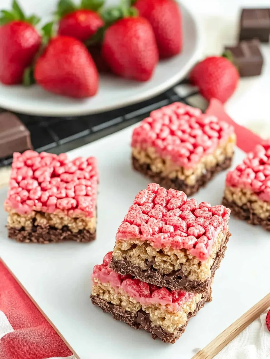Strawberry Chocolate Rice Krispie Treats Recipe