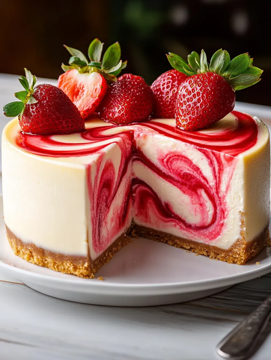 Strawberry Swirl Cheesecake