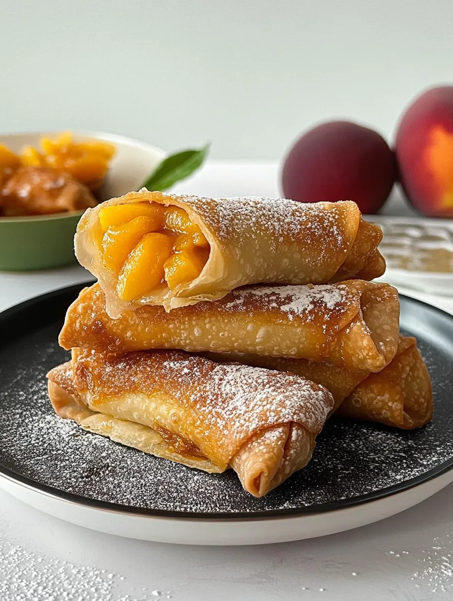 The Easiest Peach Cobbler Egg Rolls