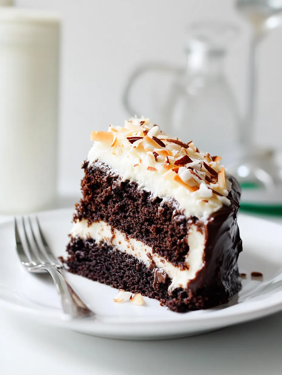 Flourless Chocolate Cake with Almond Frosting & Toasted Coconut Recipe