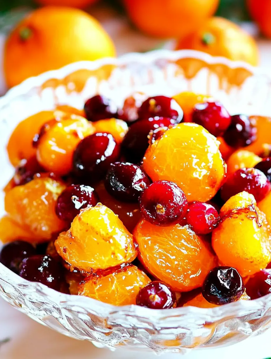 Caramelized Candied Oranges and Cranberries