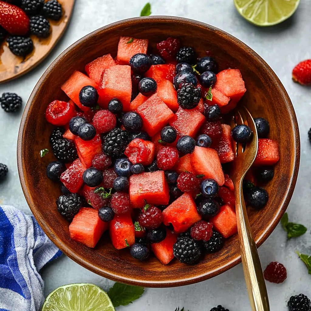 Watermelon Summer Berry Salad