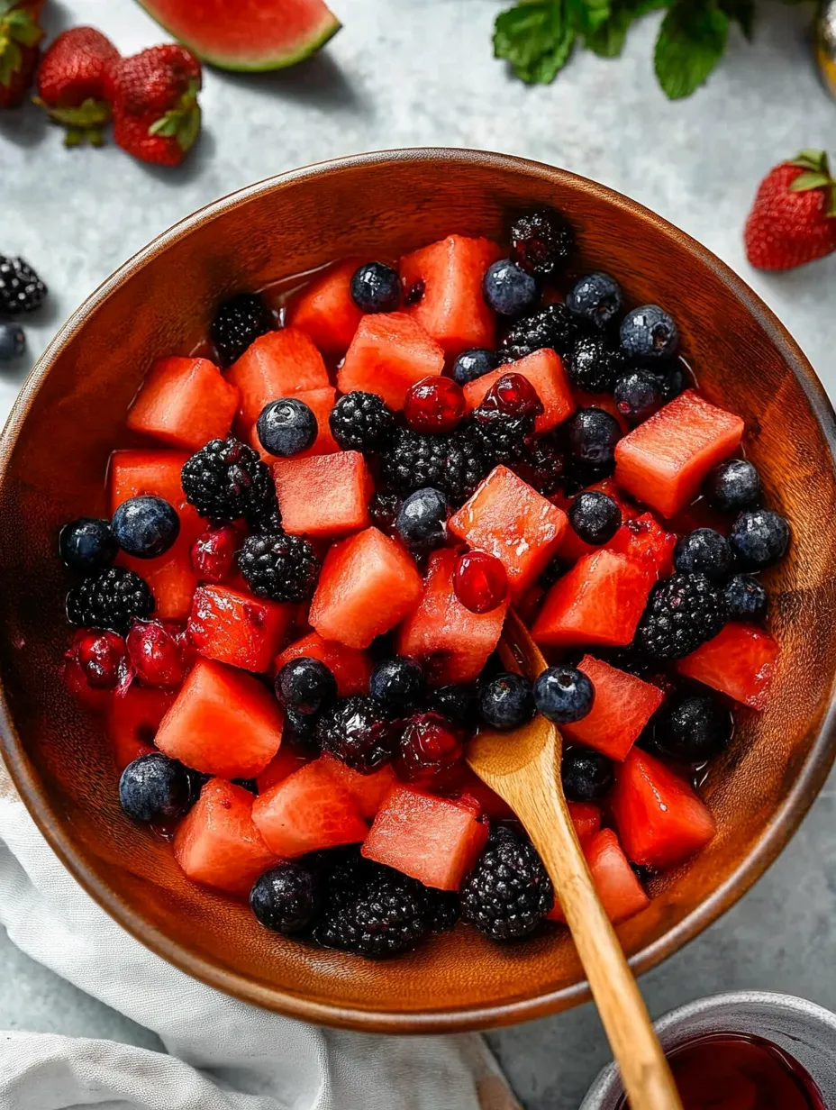 Easy Watermelon Summer Berry Salad Recipe