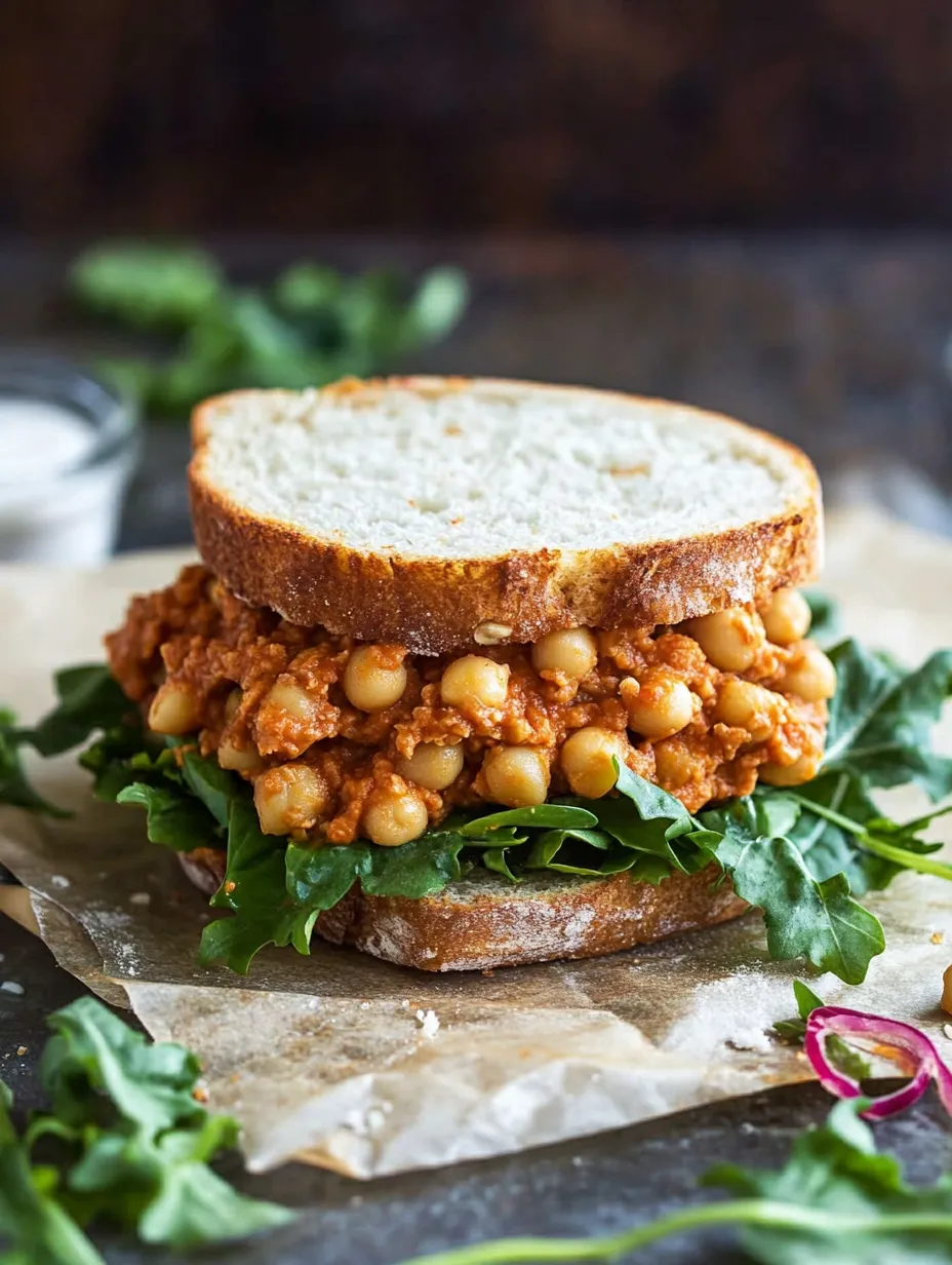 Harissa Chickpea Smash Sandwich Recipe