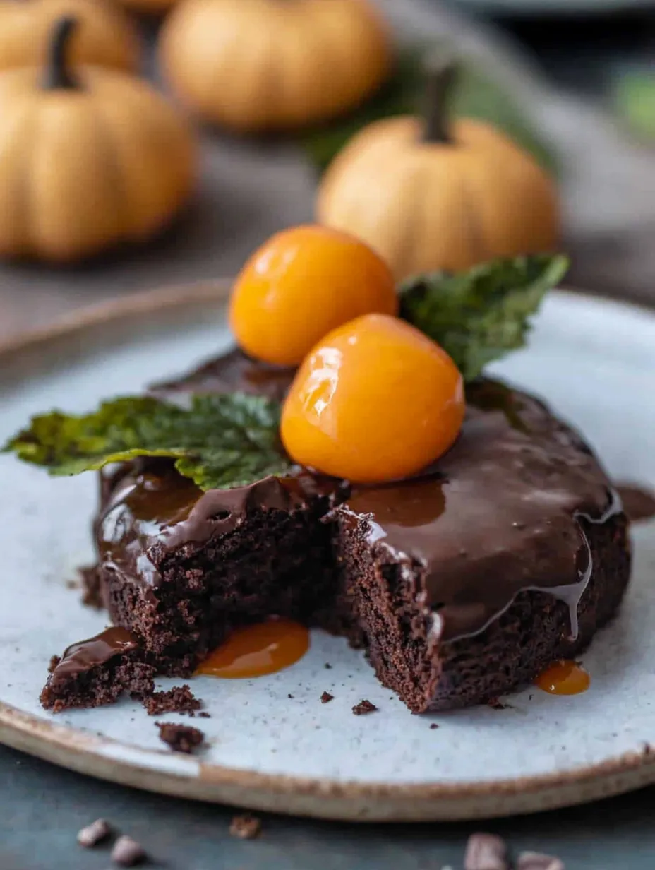 Fudgy Chocolate Pumpkin Patch Brownie Cake Recipe