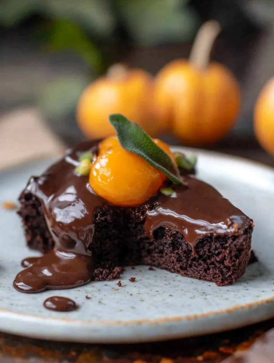 Fudgy Chocolate Pumpkin Patch Brownie Cake