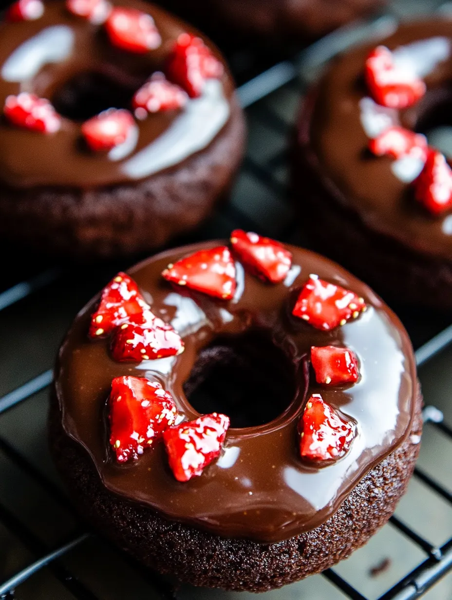 Baked Glazed Chocolate Doughnuts