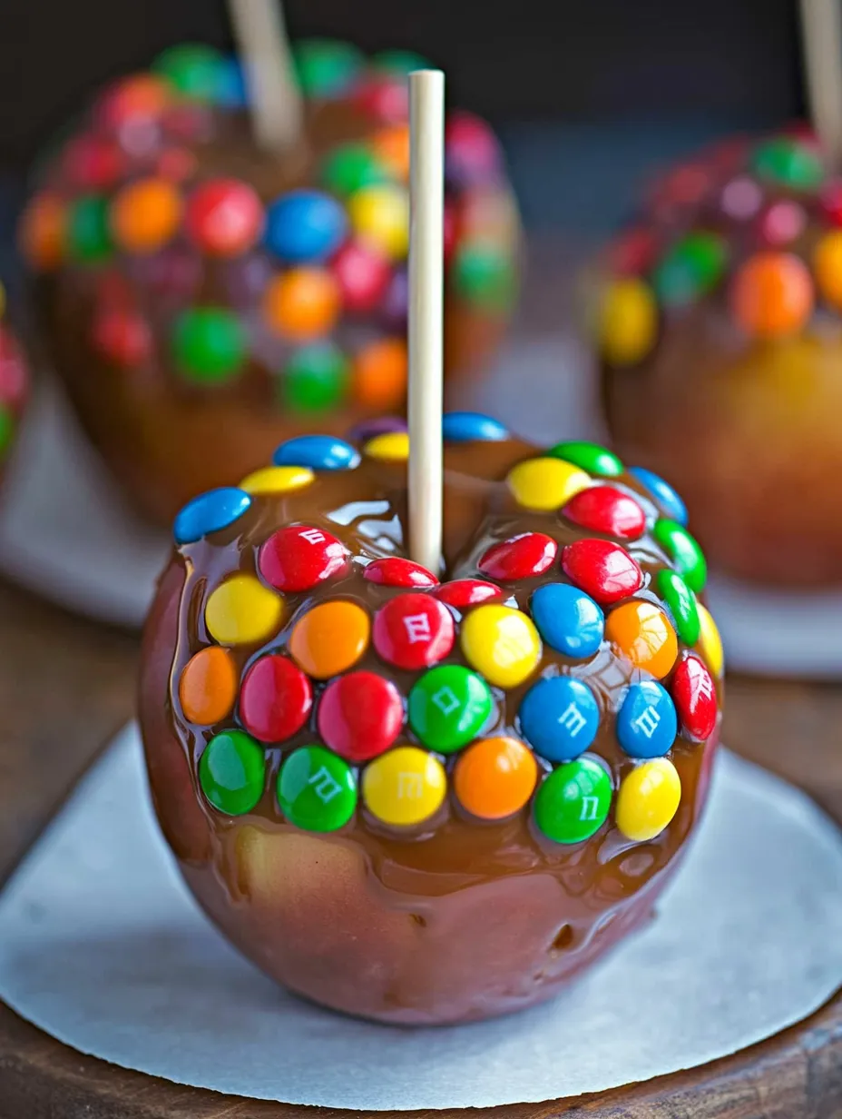 Easy M&M Caramel Apples