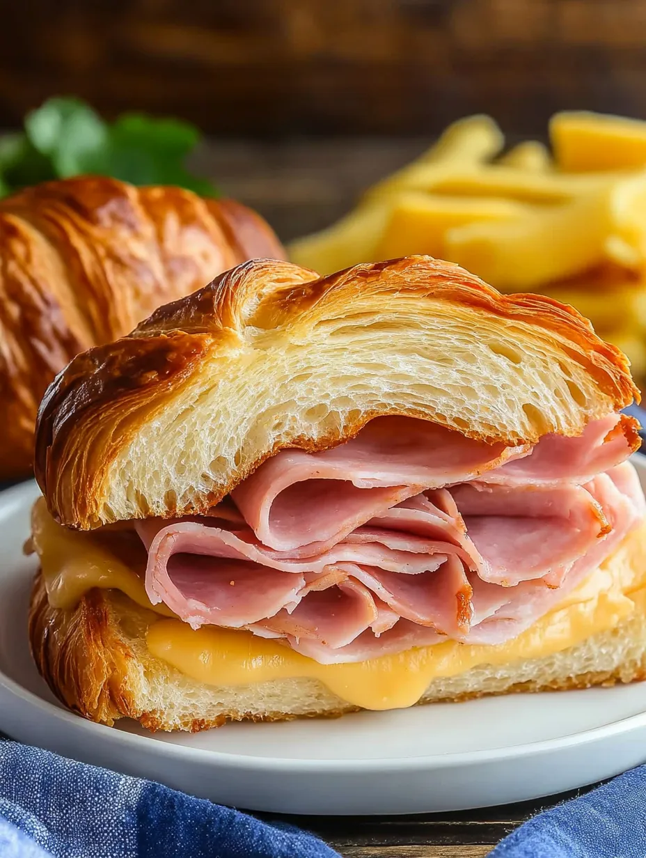 Ham and Cheese Croissant Sandwich