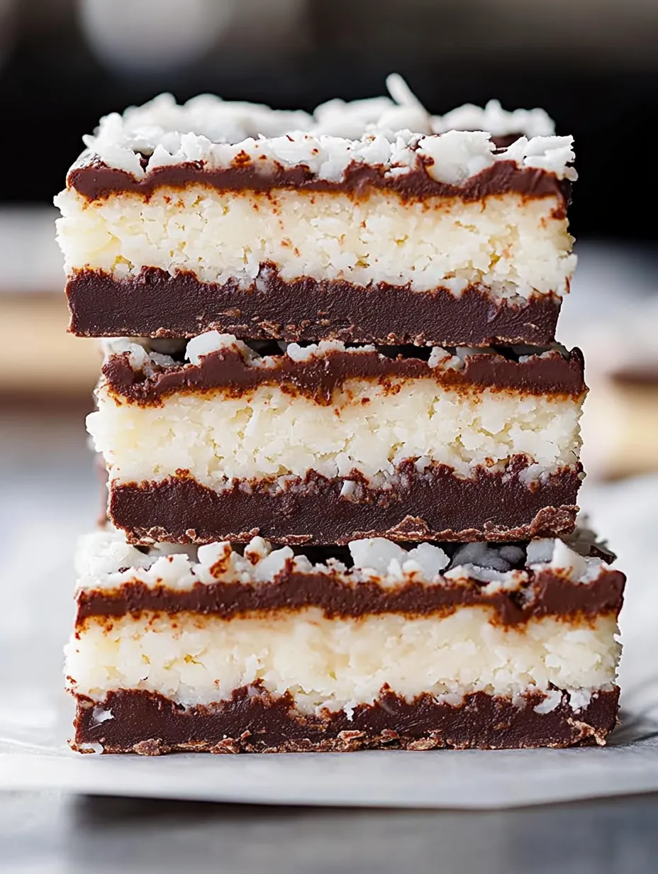No Bake Chocolate Coconut Fudge Bars Recipe