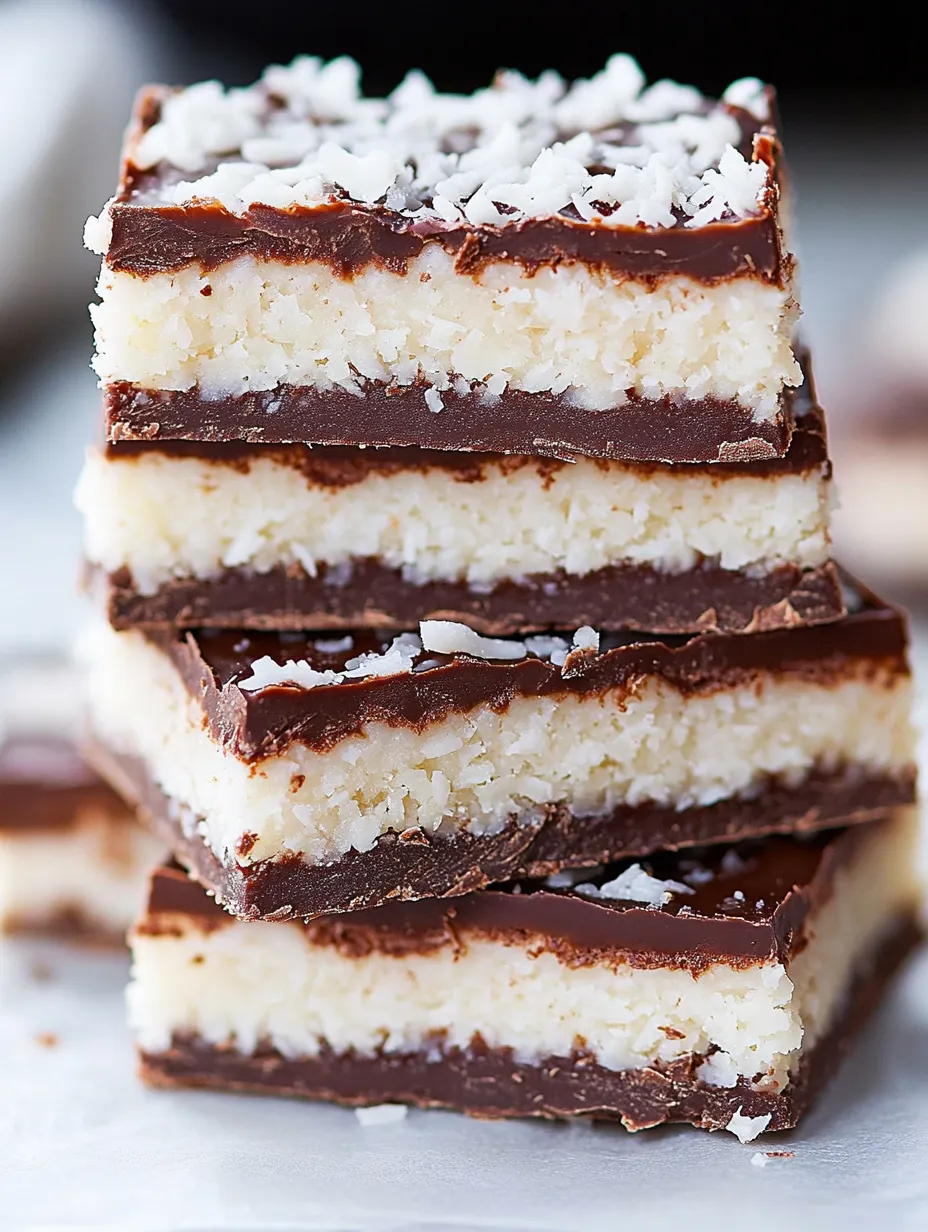 No Bake Chocolate Coconut Fudge Bars