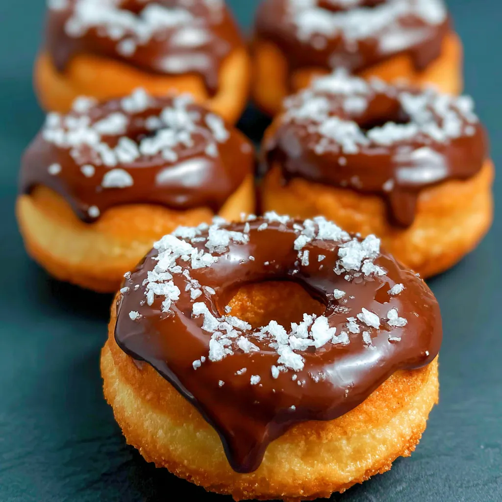 A close up of a chocolate donut with powdered sugar.