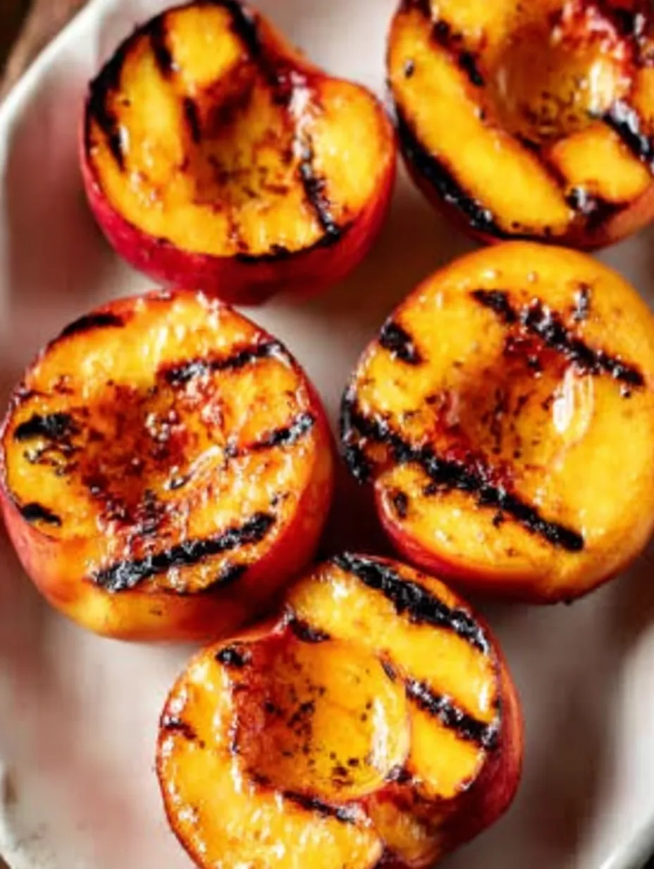 Grilled Peaches with Ice Cream