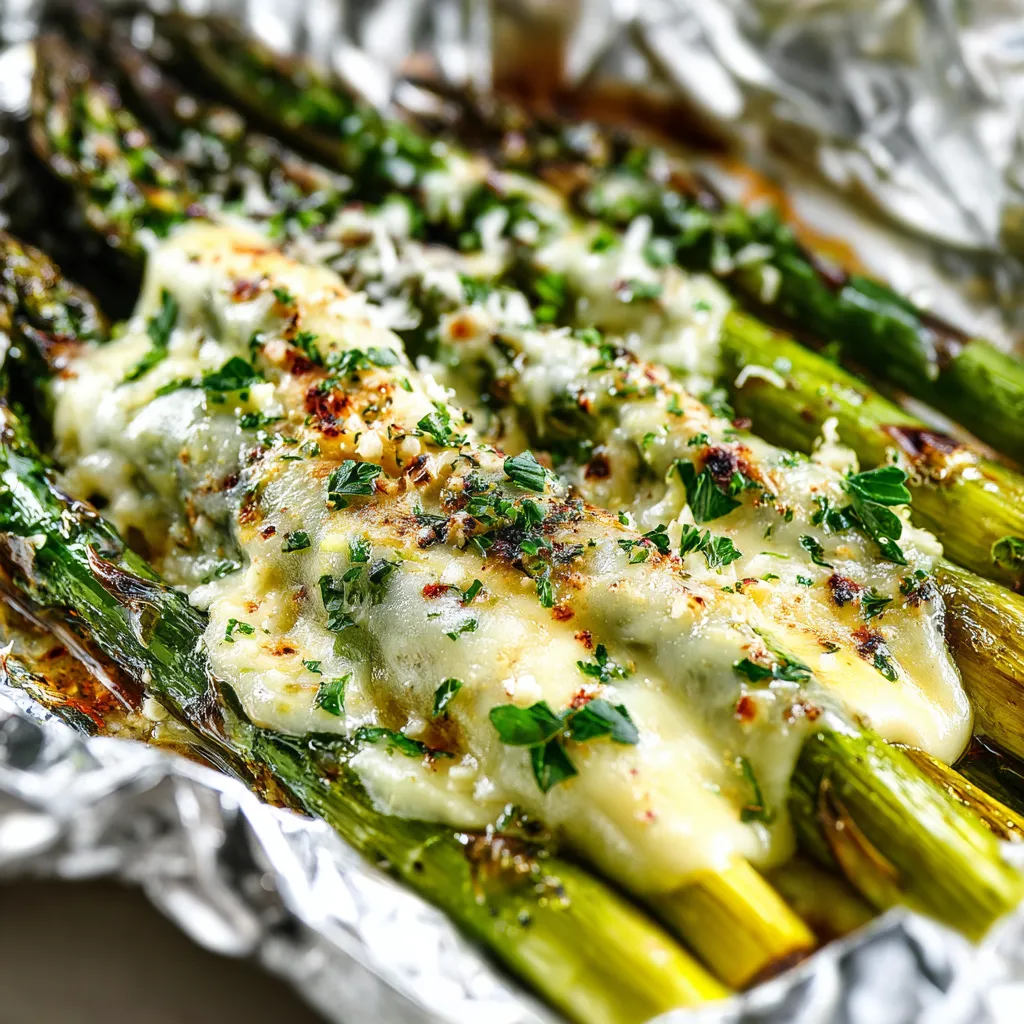Cheesy Grilled Asparagus in Foil Packs