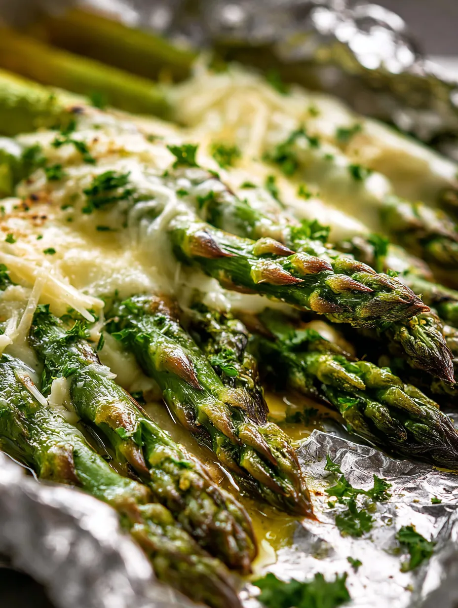 Cheesy Grilled Asparagus in Foil Packs