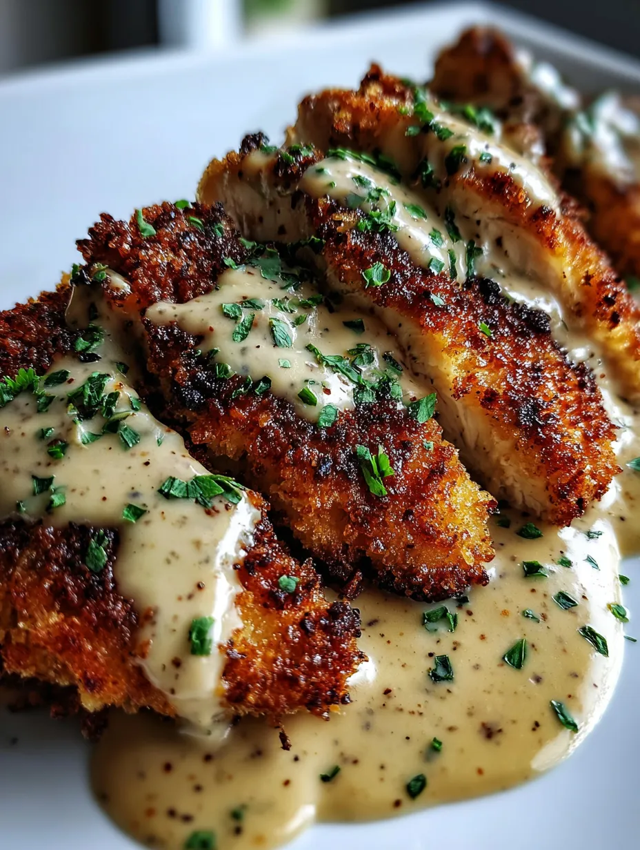 Crispy Parmesan Chicken with Rich Garlic Sauce