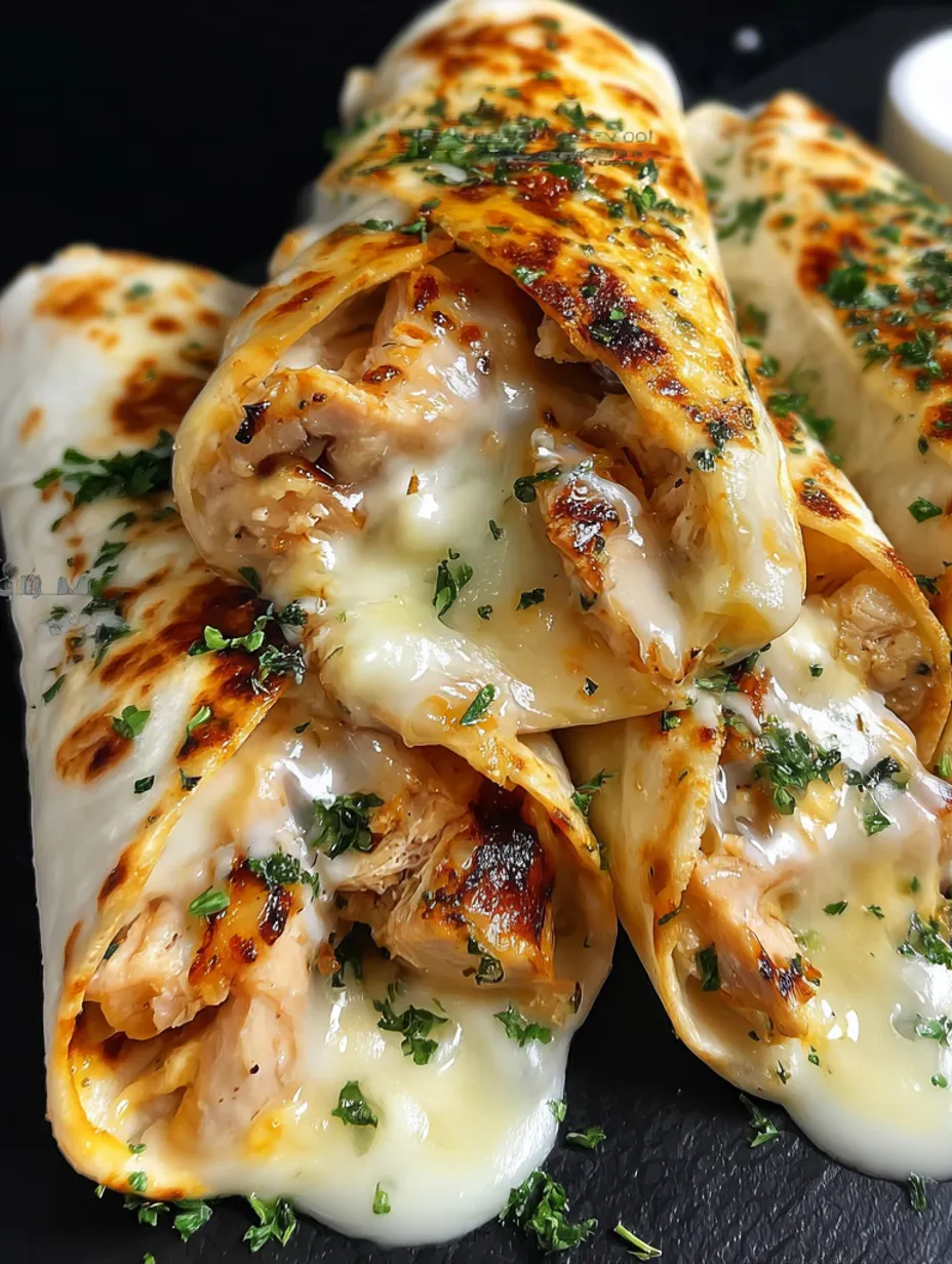 Cheesy Garlic Chicken Wraps
