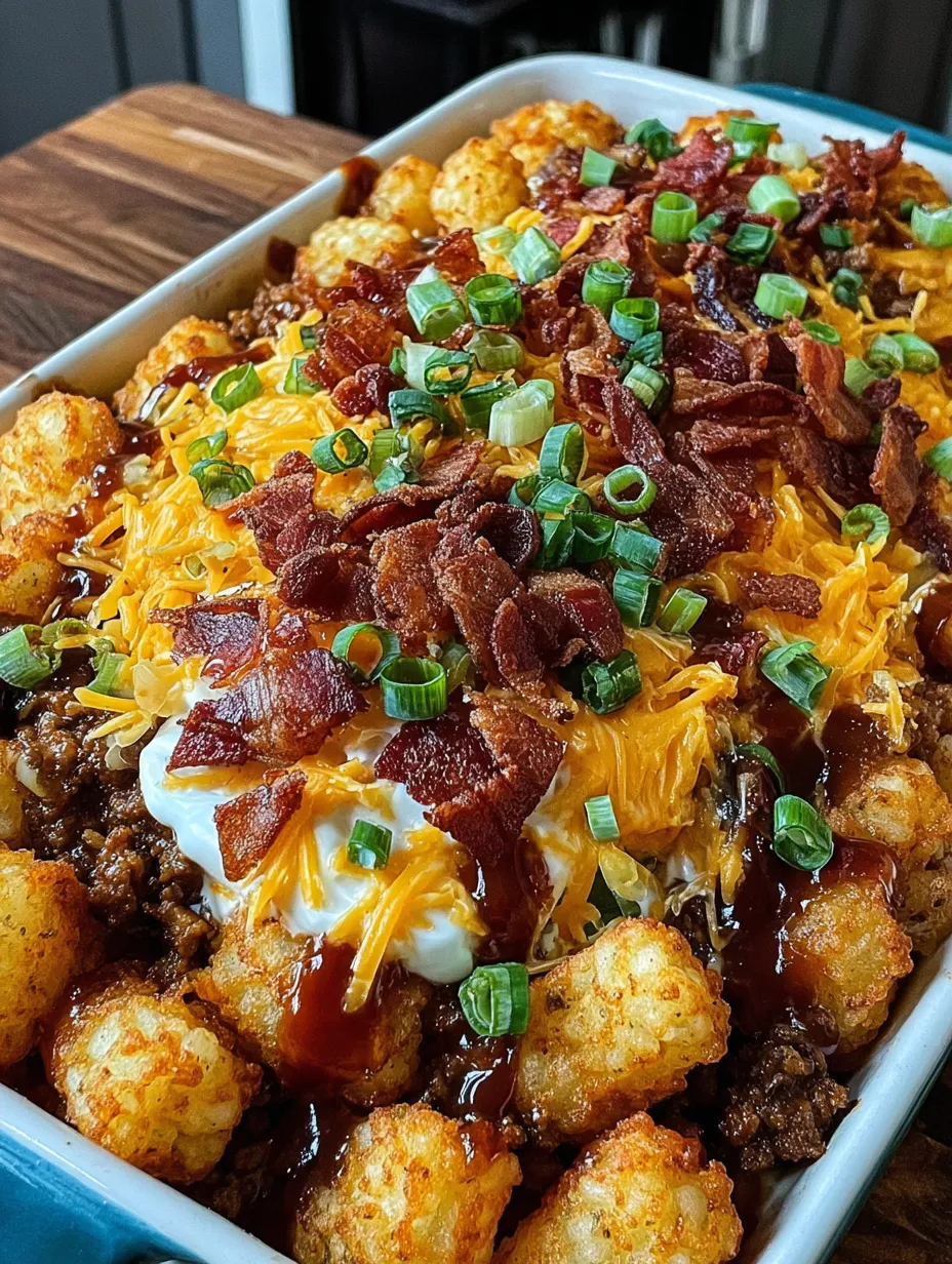 Loaded BBQ Bacon Tater Tot Casserole