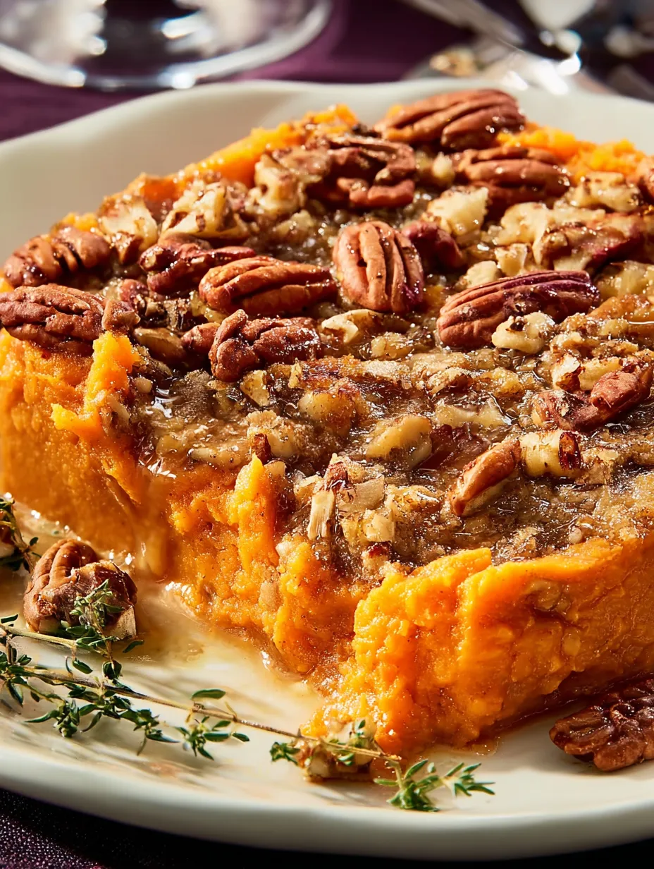 Sweet Potato Casserole with Pecan Topping