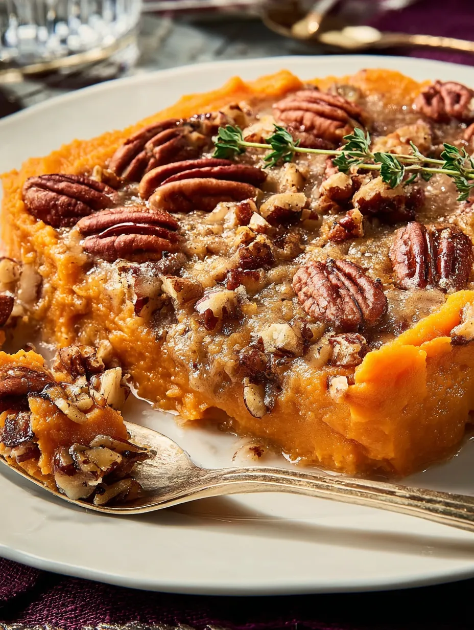 Sweet Potato Casserole with Pecan Topping