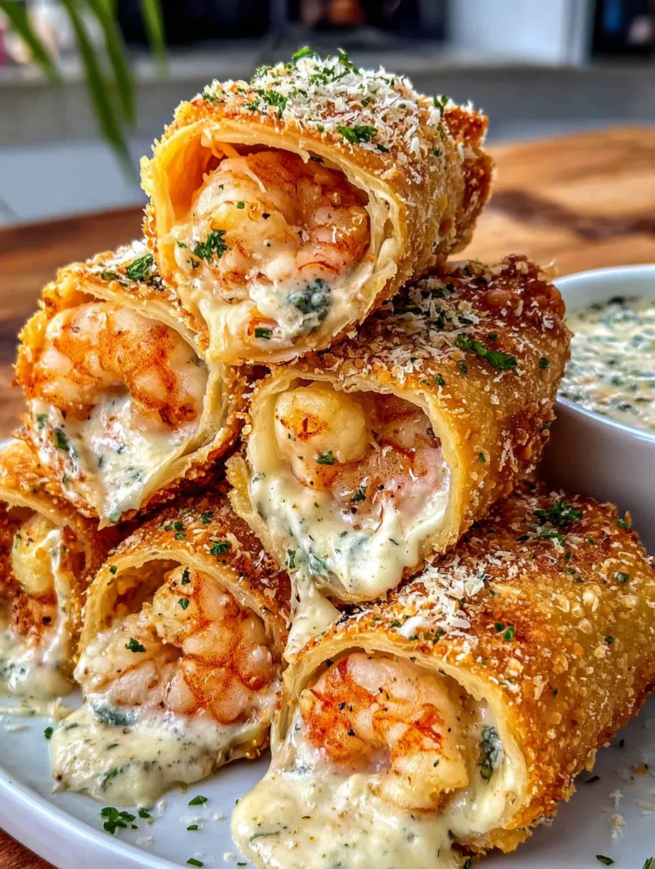 Deep-Fried Shrimp Alfredo Burrito Bites