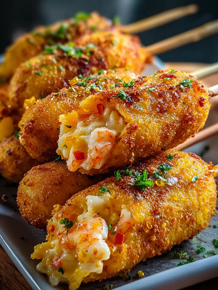 Shrimp and Crab Nacho Bomb Corn Dogs
