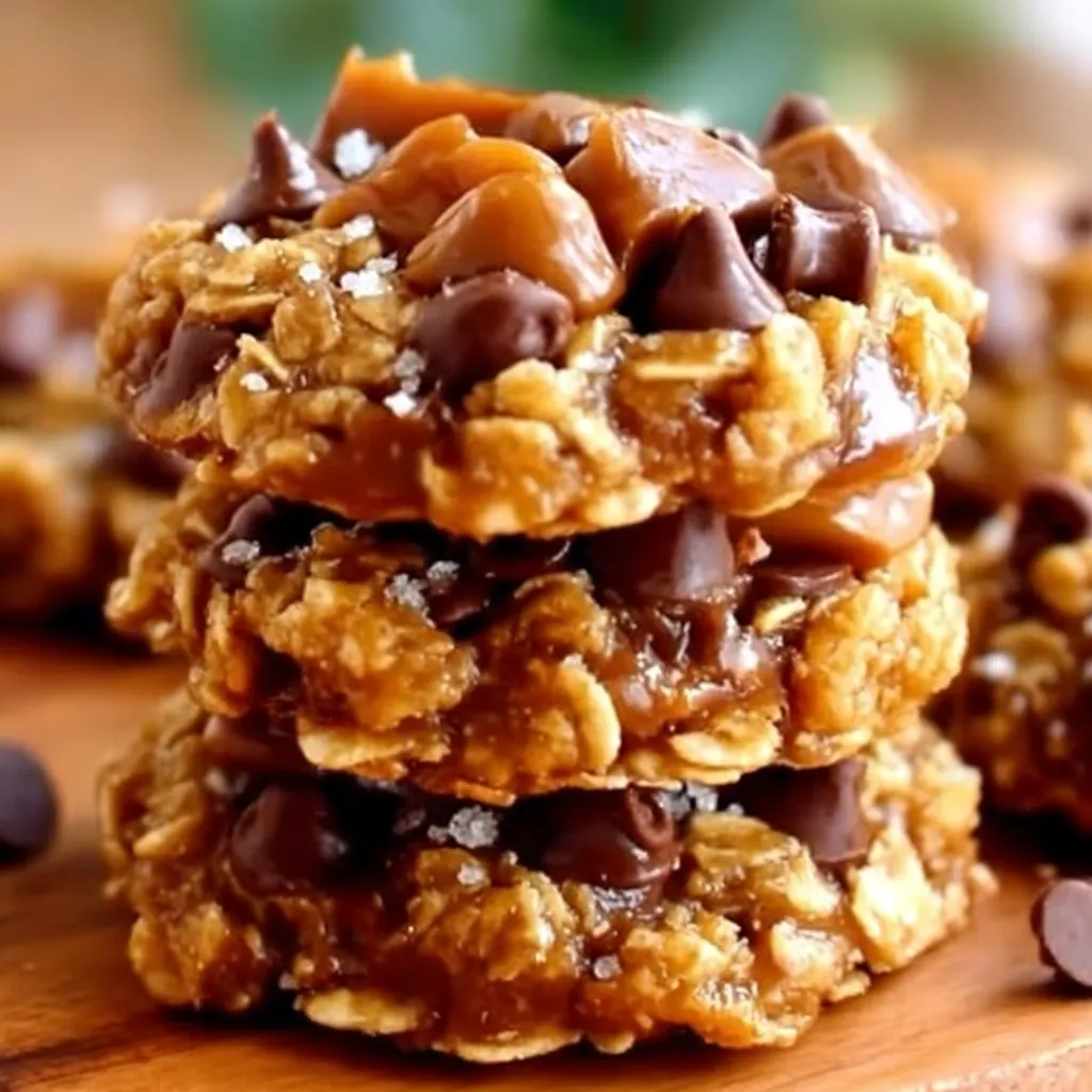No Bake Salted Caramel Cookies