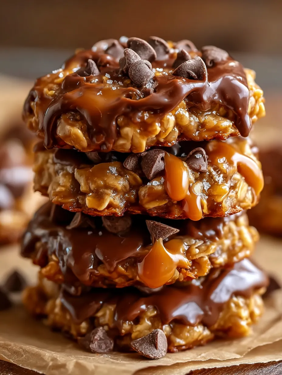 No Bake Salted Caramel Cookies