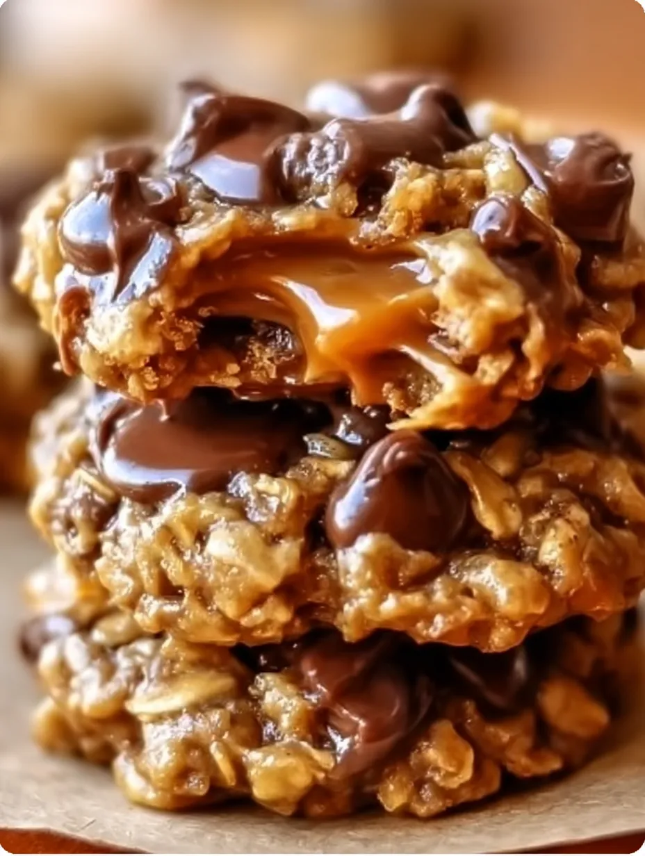 No Bake Salted Caramel Cookies