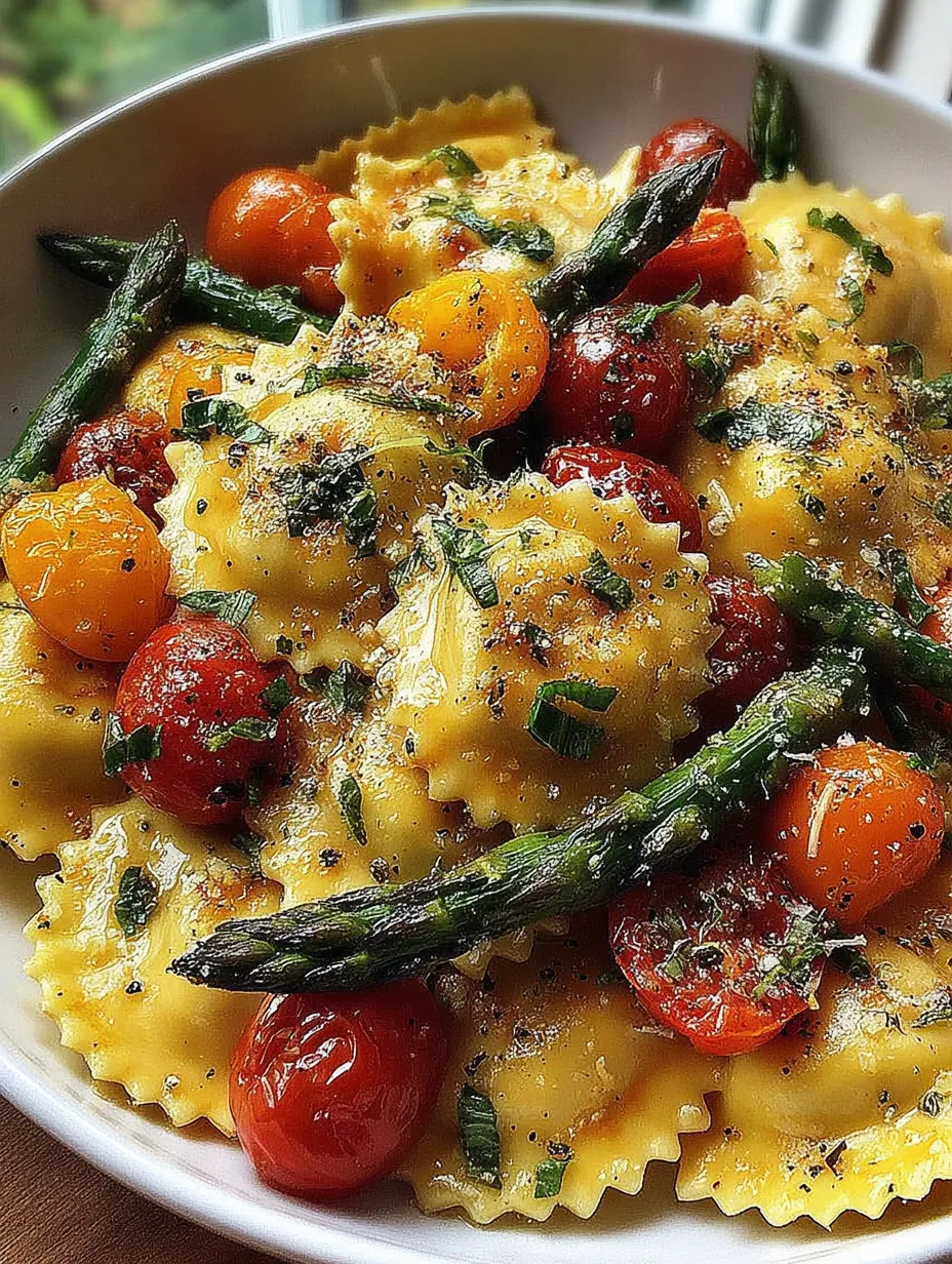 Ravioli with Tomatoes and Asparagus