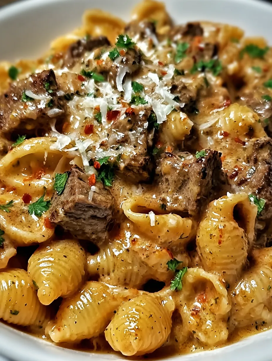 Creamy Paprika Steak Shells Recipe