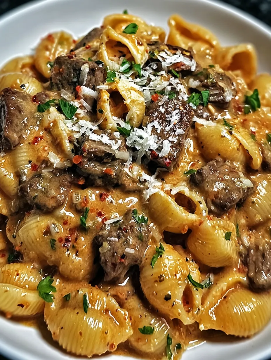 Creamy Paprika Steak Shells Recipe