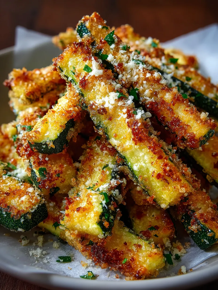 Crispy Parmesan Garlic Zucchini Fries