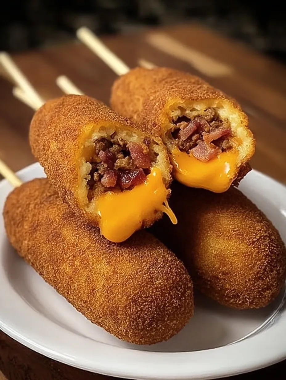 Deep-Fried Bacon Cheeseburger Corn Dogs