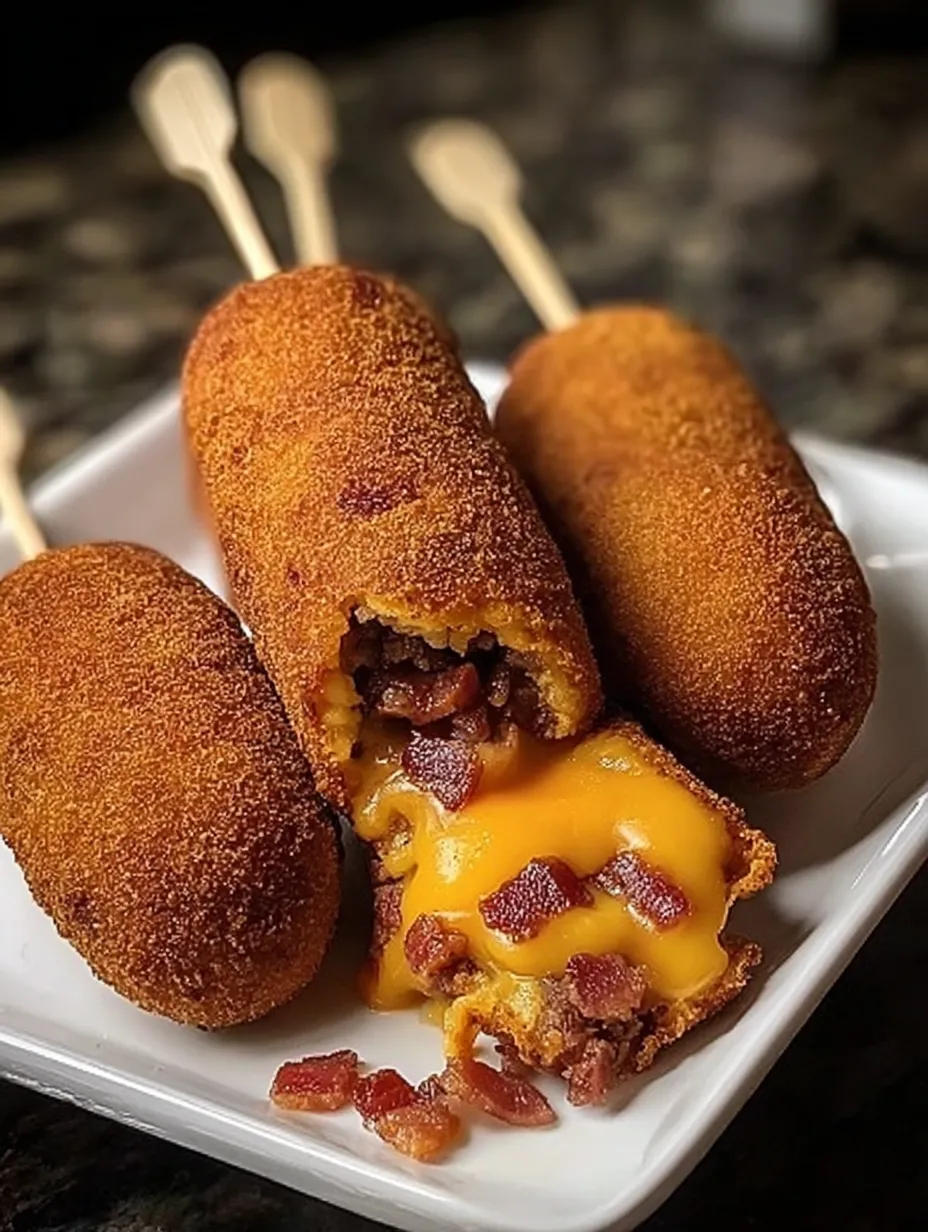Deep-Fried Bacon Cheeseburger Corn Dogs