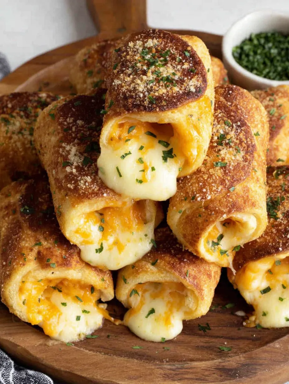 A stack of cheesy garlic butter rollups.