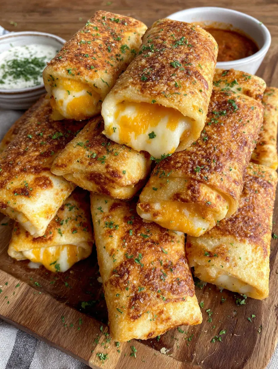A stack of cheesy garlic butter rollups.