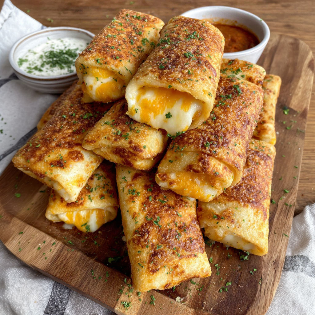 A stack of cheesy garlic butter rollups.