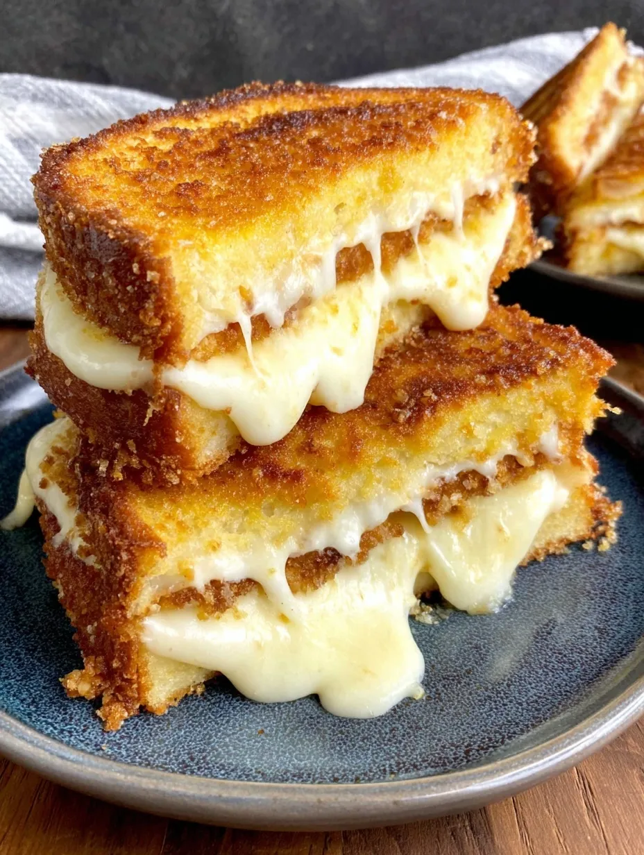 A stack of mozzarella in carrozza sandwiches.