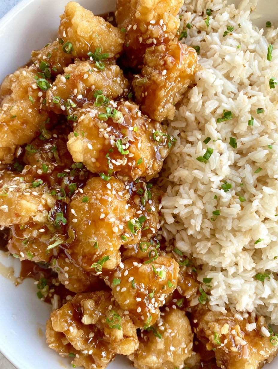 A plate of chicken and rice.