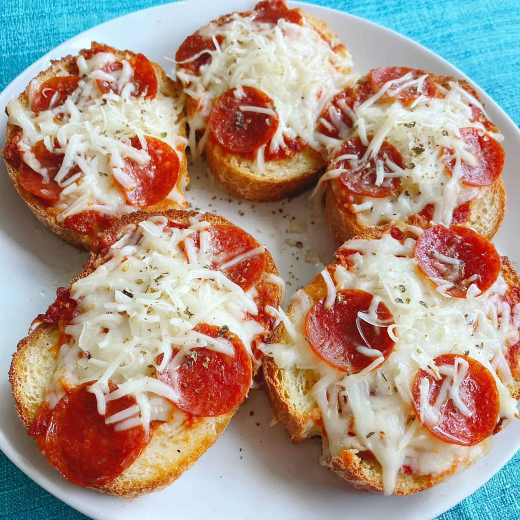 A plate of Texas toast with pepperoni and cheese.