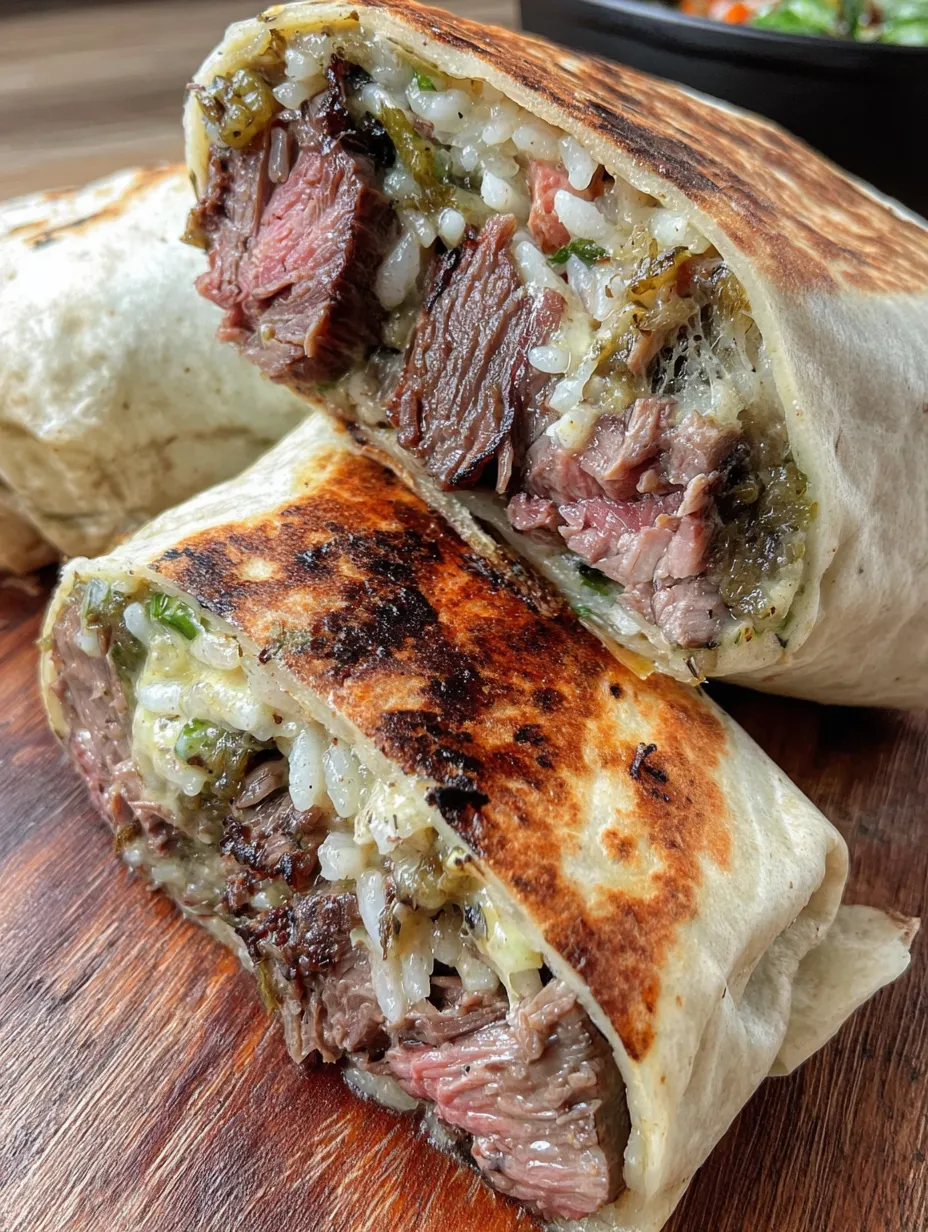 Smoked beef rib burrito.
