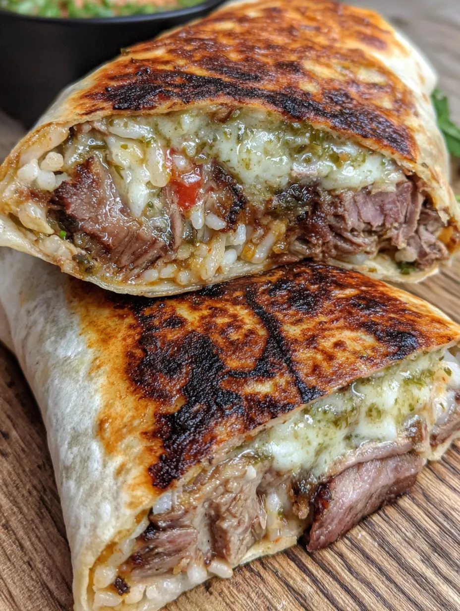 Smoked beef rib burrito on a table.