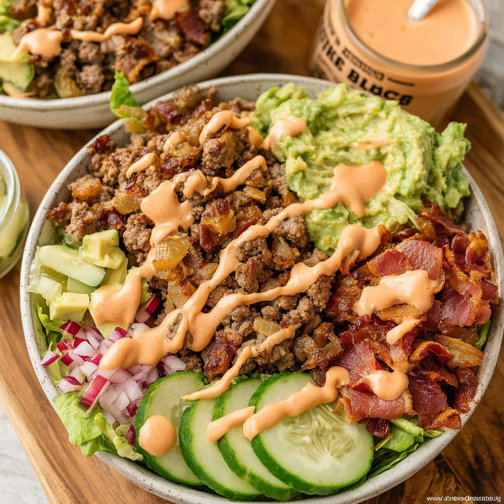 A bowl of food with a special sauce.