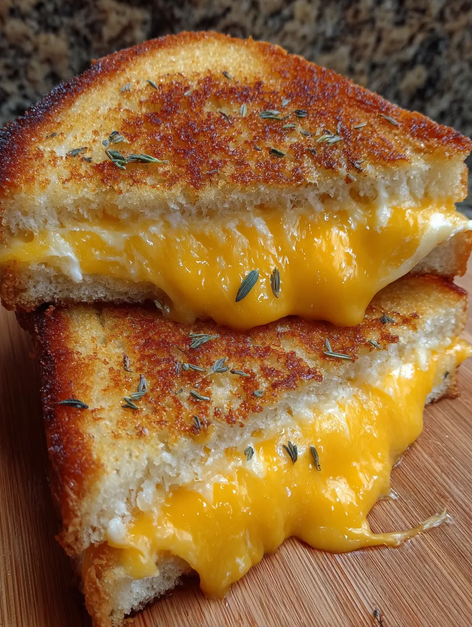 A melted cheese sandwich with crispy edges.
