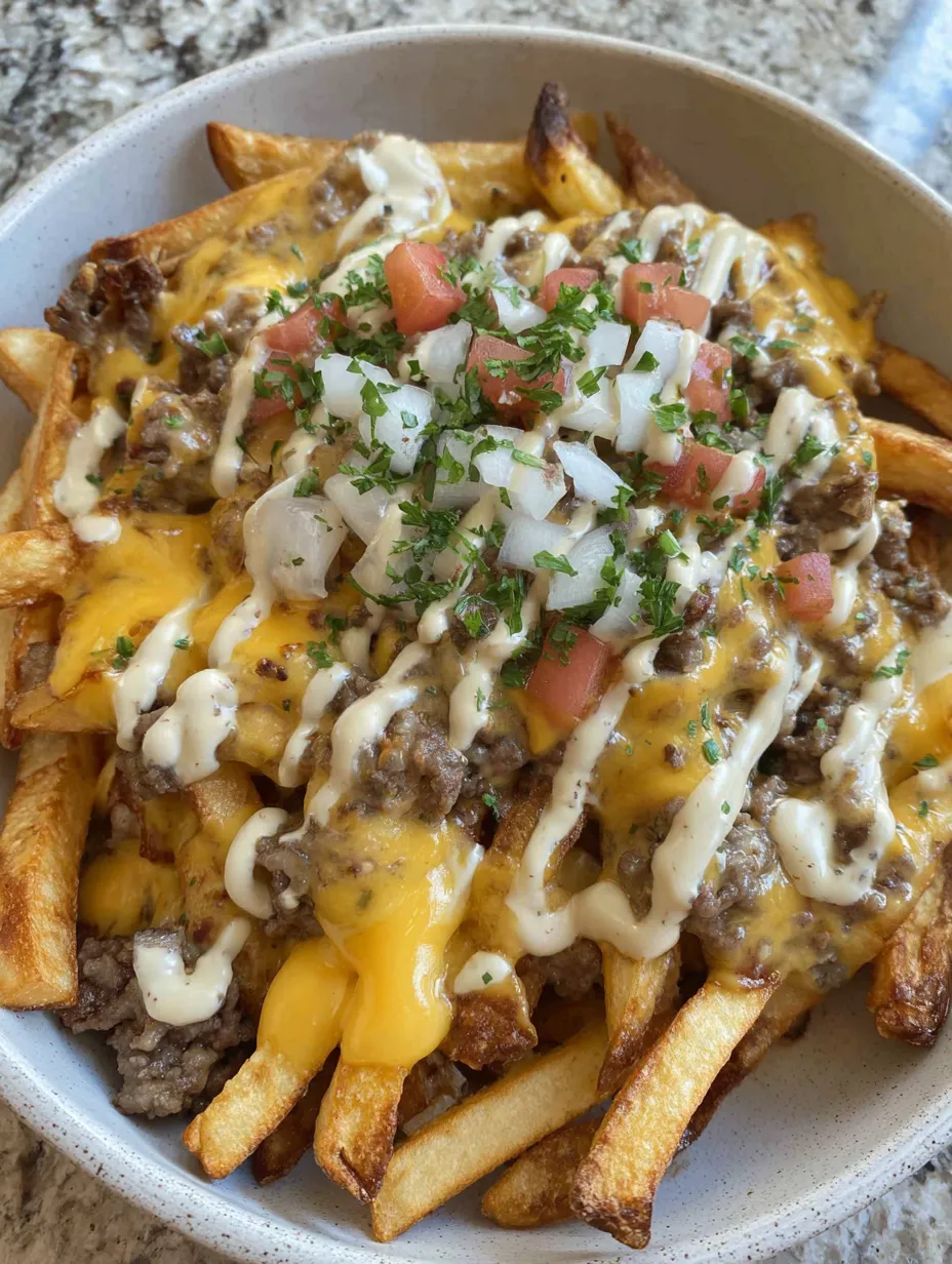 A plate of In-N-Out Animal Style Fries.