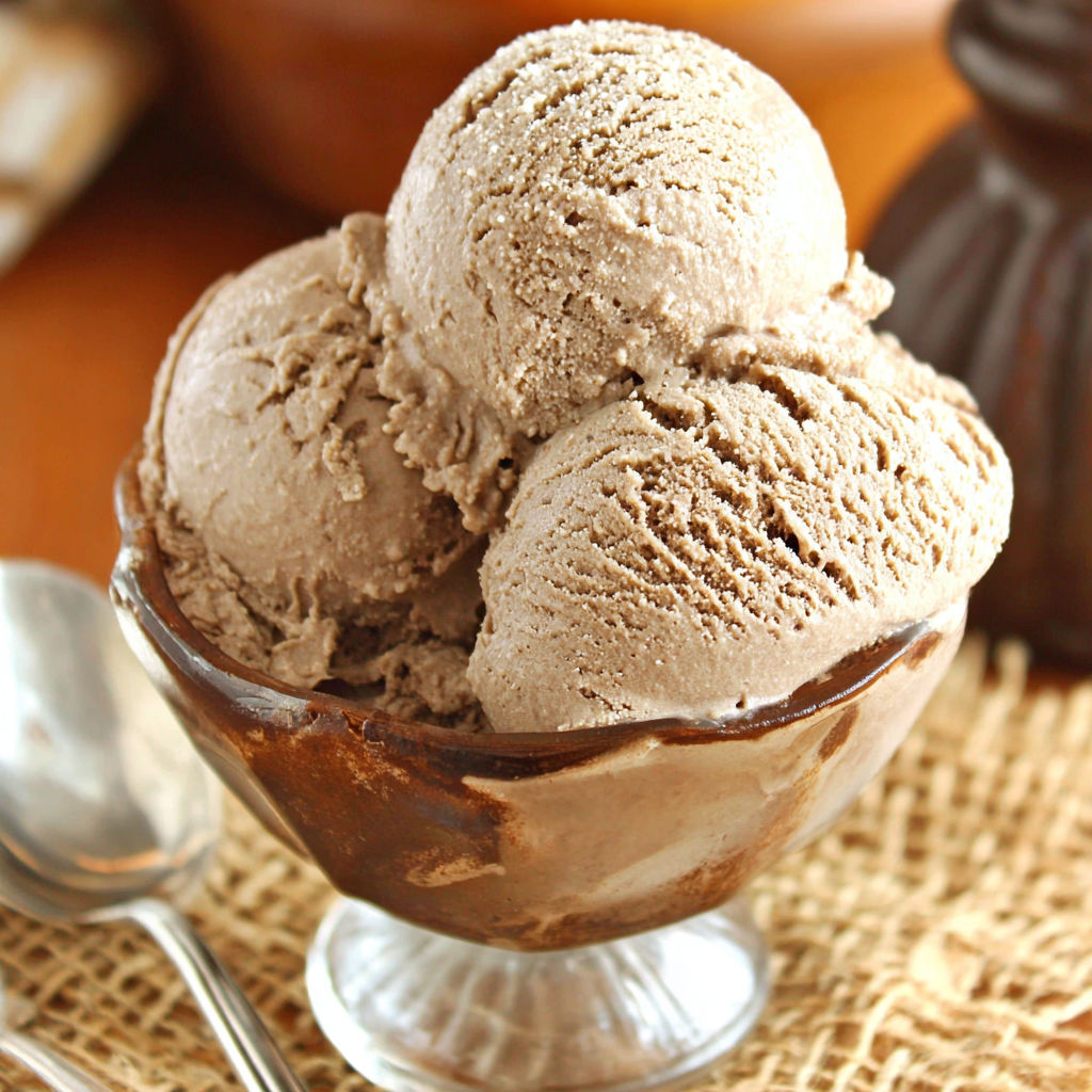 A glass bowl filled with ice cream.