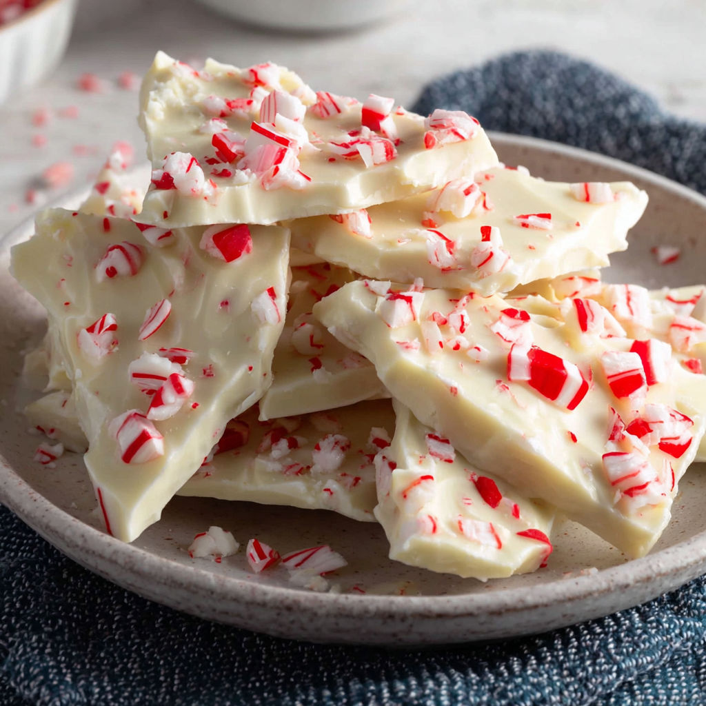 A plate of peppermint bark.