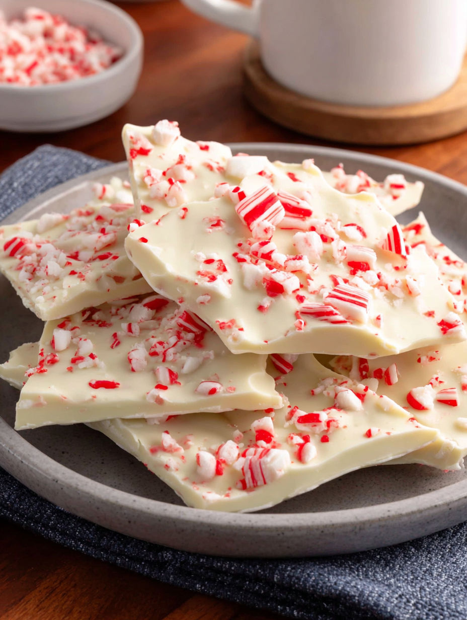 A plate of peppermint bark.